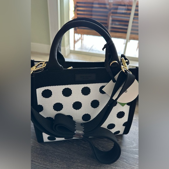 NWT Kate Spade New York x Target White/Black Polka Dot Knit Crossbody Bag - Picture 10 of 10